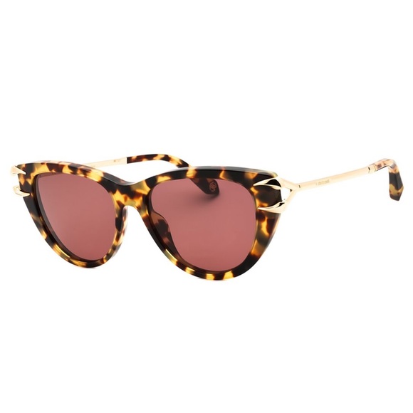 New! Roberto Cavalli SRC031 0777 Chic Havana Claw Sunglasses Authentic